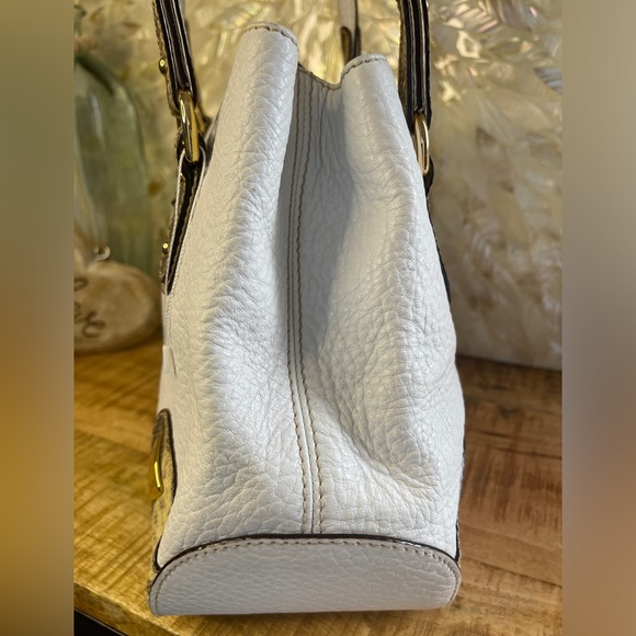 D&G DOLCE & GABBANA Lizardskin And White Leather Handbag With Gold Tone Hardware - Picture 3 of 16